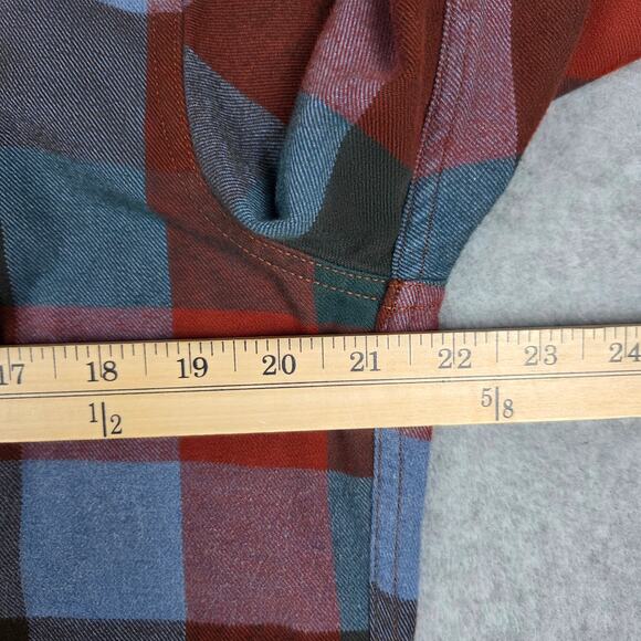 Eddie Bauer Mens Large Red Green Blue Slim Fit Plaid Flannel - Picture 8 of 10